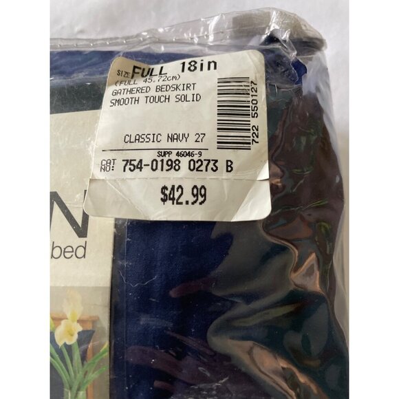 Gathered Bedskirt Full Size Classic Navy Smooth Touch Solid Bedding Coordinate - Picture 3 of 4